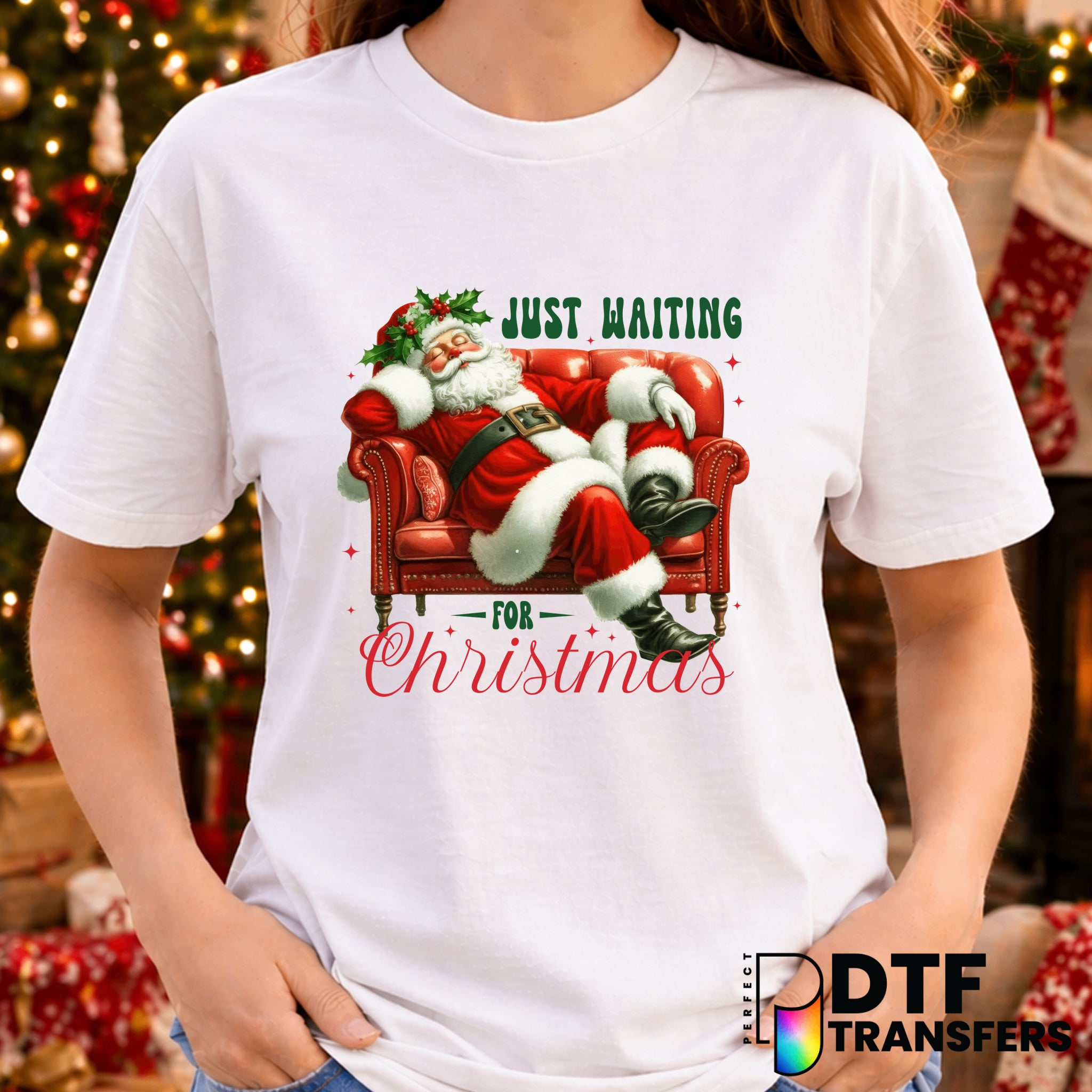 Just Waiting for Christmas – Christmas DTF Transfer