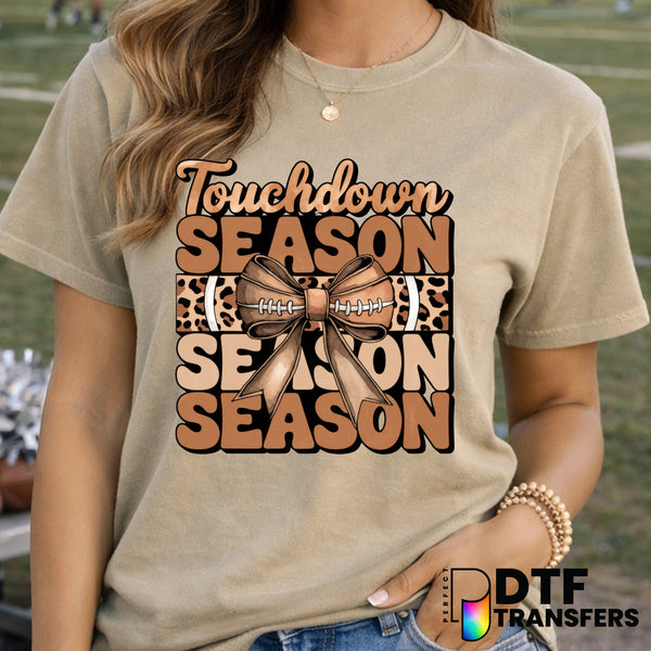 Touchdown Season Coquette Football Bow – Football DTF Transfer