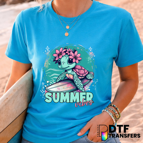 Summer Vibes – Surfing DTF Transfer