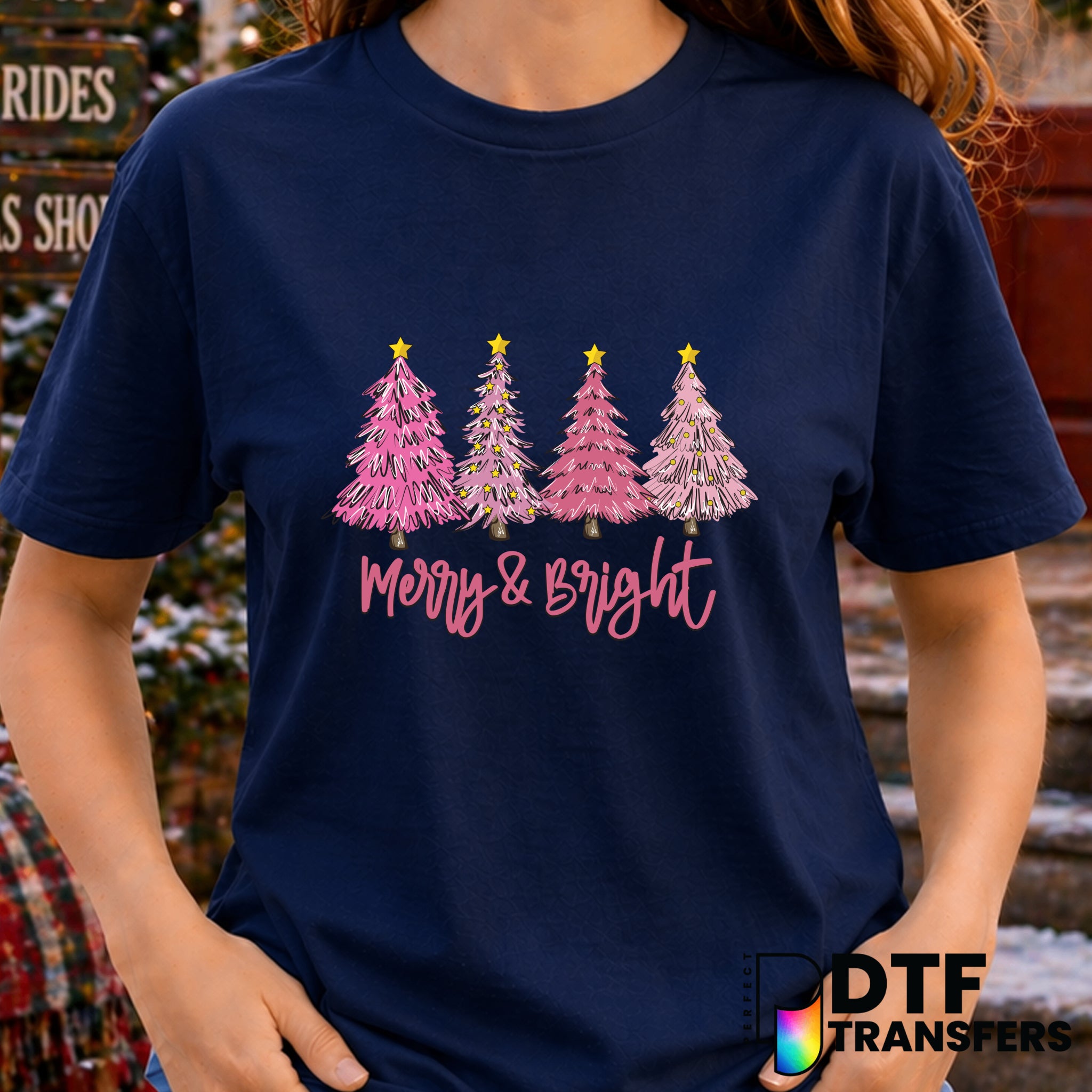 Merry and Bright – Christmas DTF Transfer