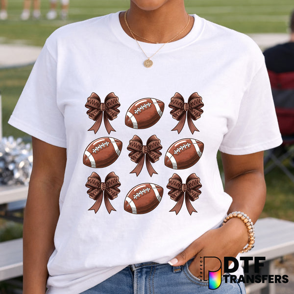 Football and Bows – Football DTF Transfer