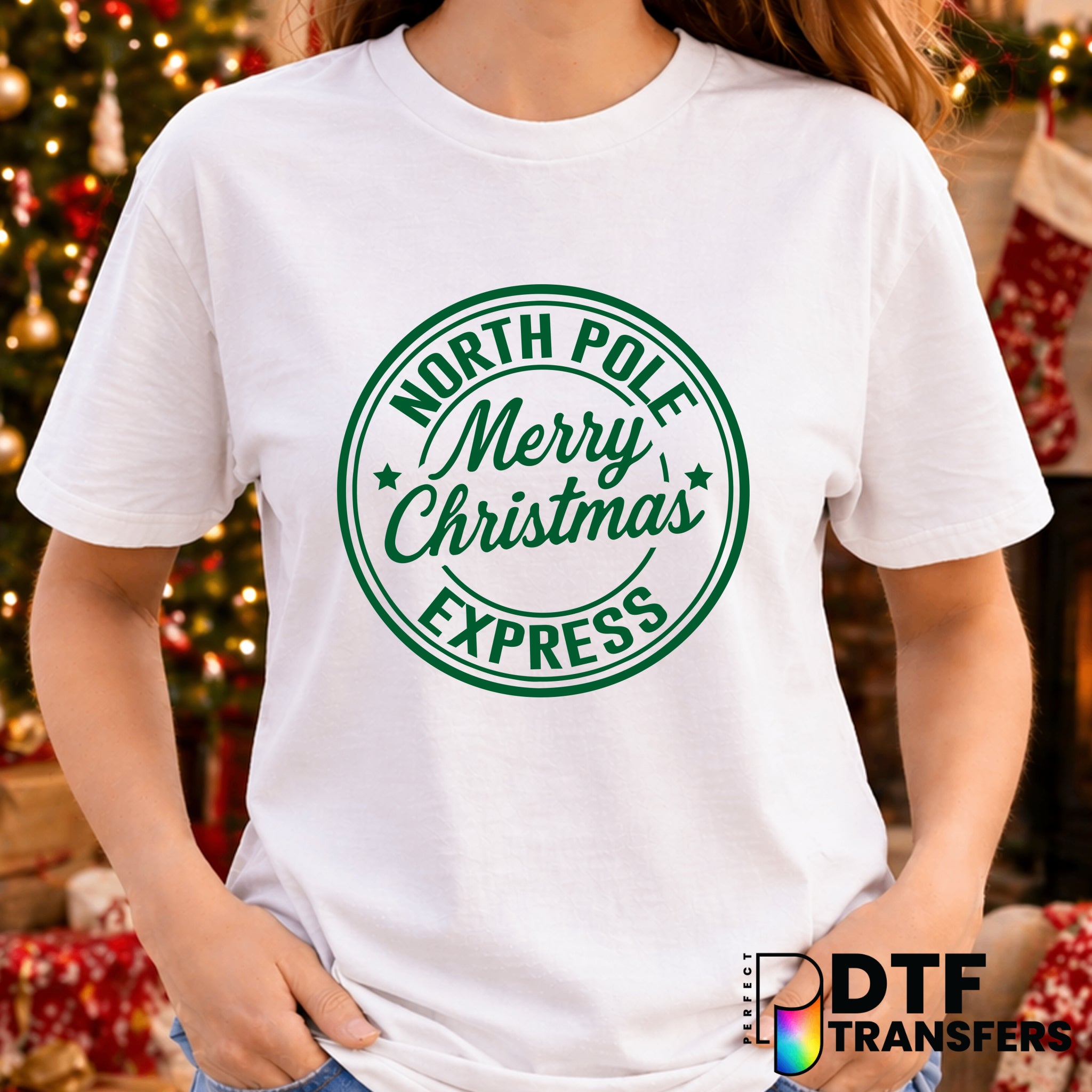 North Pole Express Merry Christmas – Christmas DTF Transfer