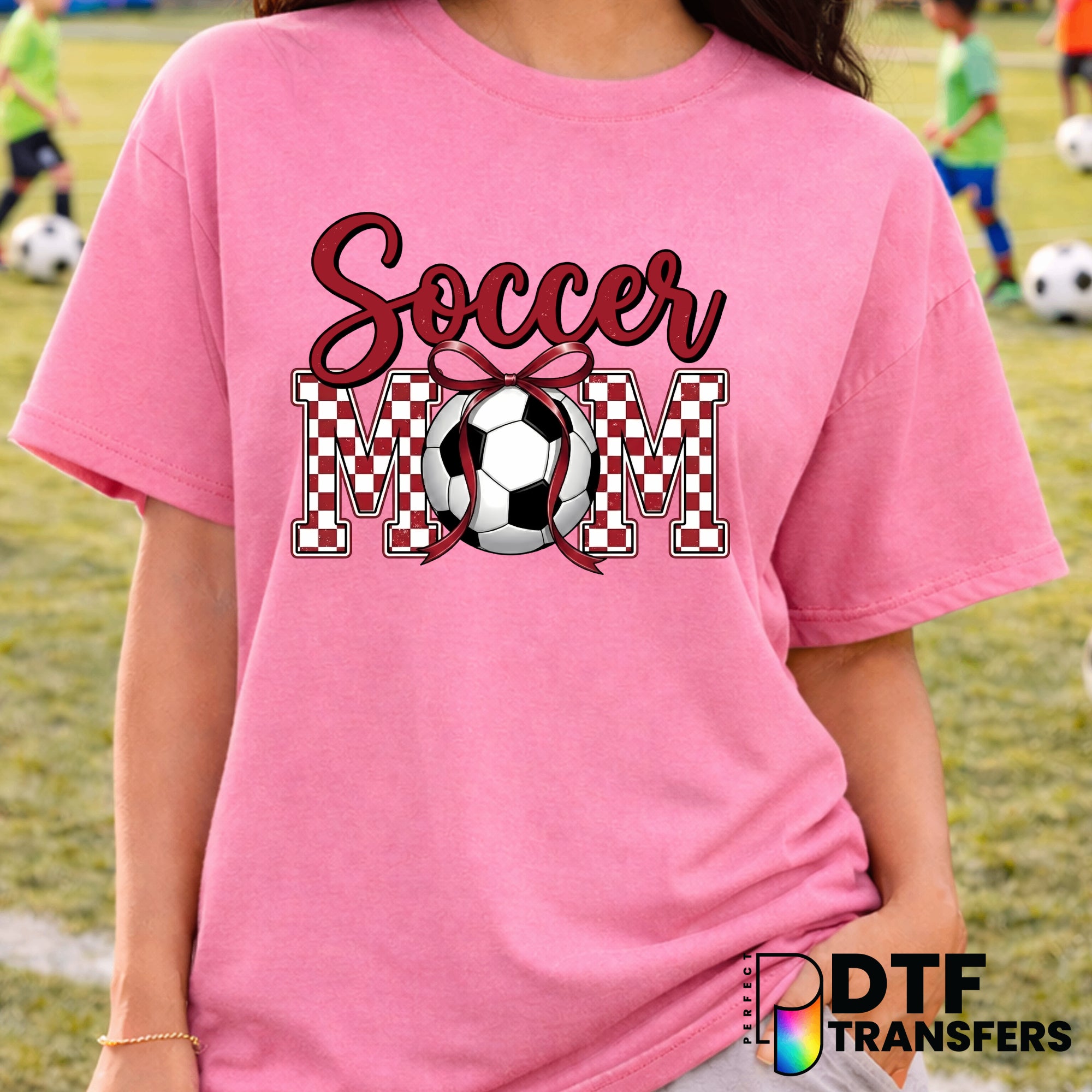 Soccer Mom Checkered – Soccer DTF Transfer