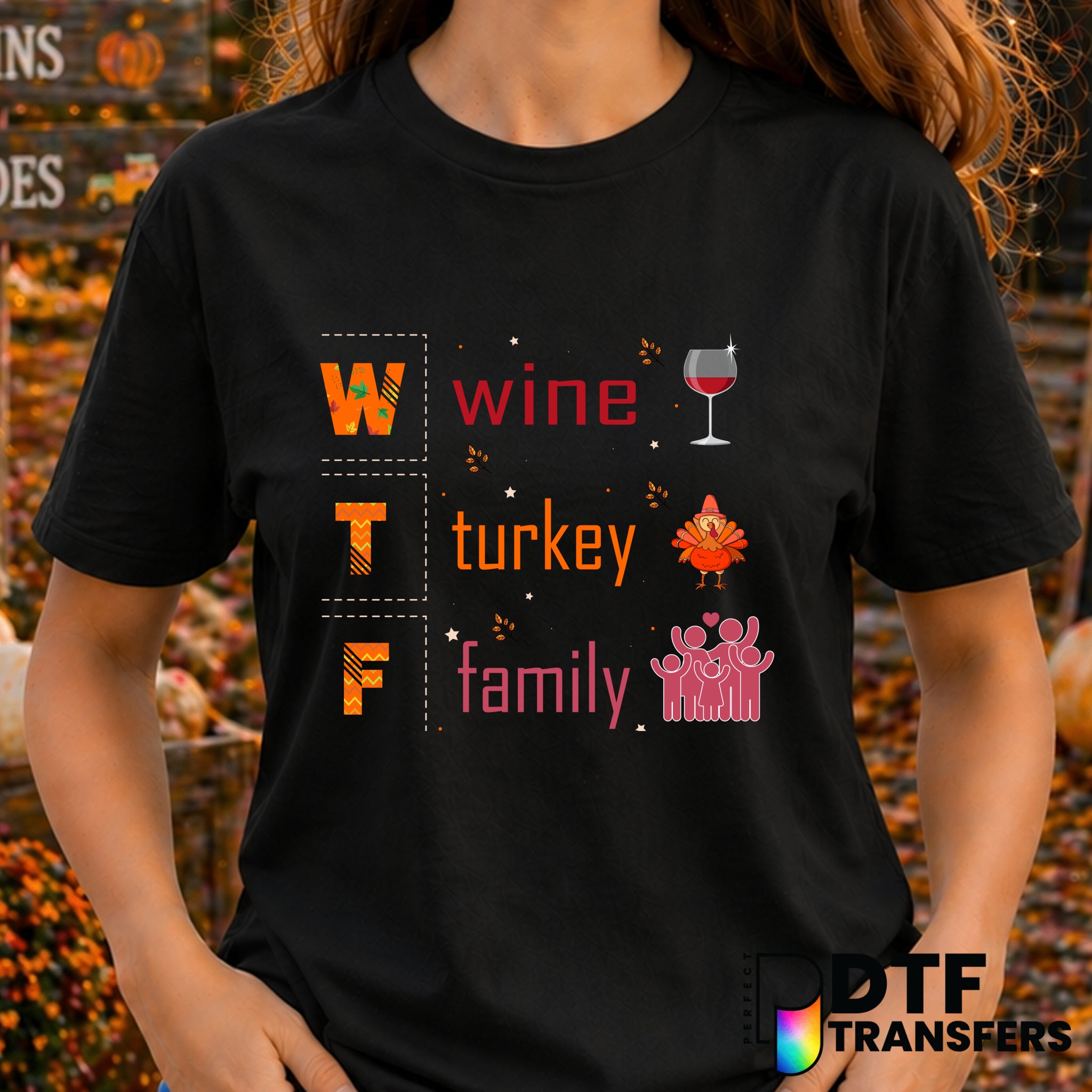 WINE TURKEY FAMILY – Thanksgiving DTF Transfer