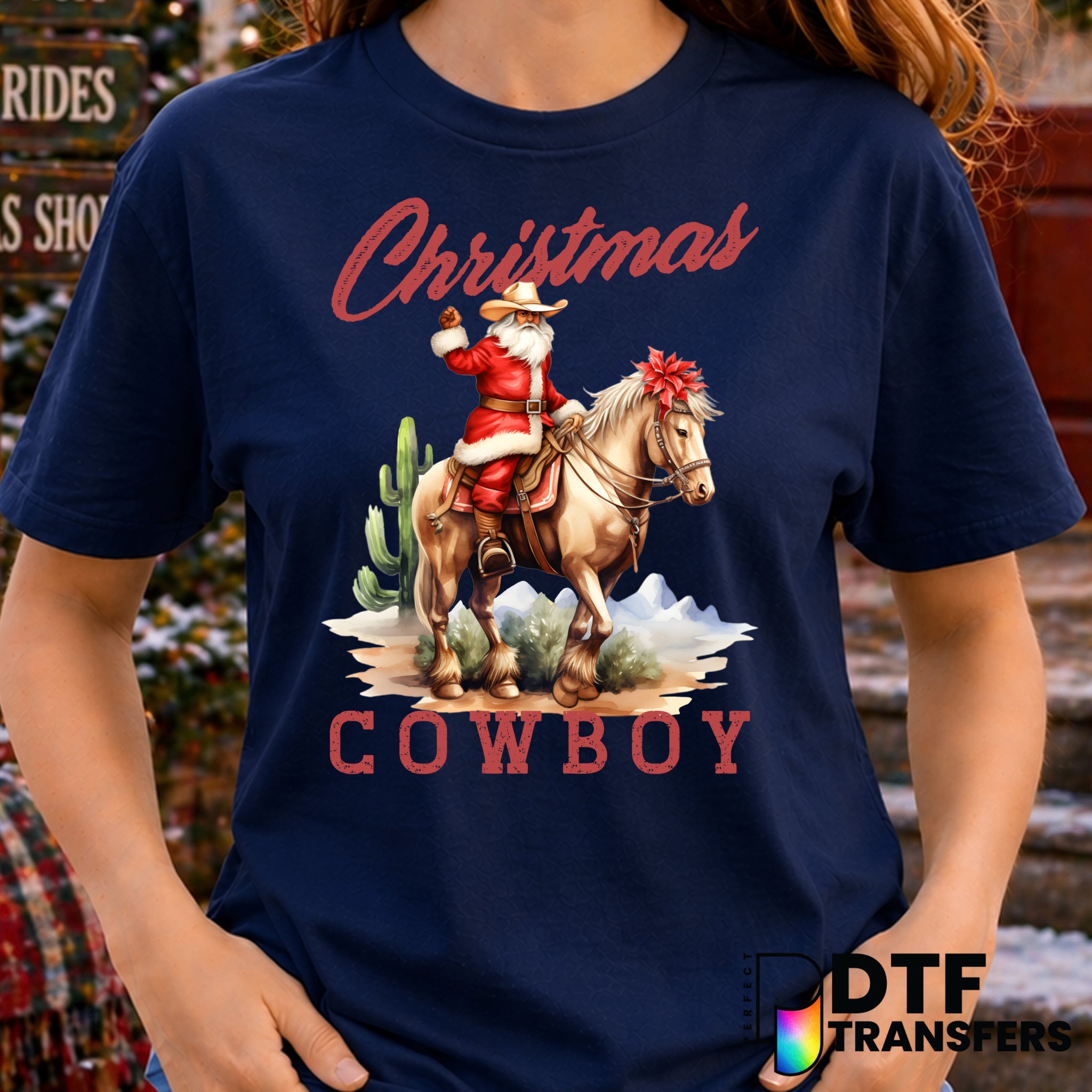 Western Christmas Horse – Christmas DTF Transfer