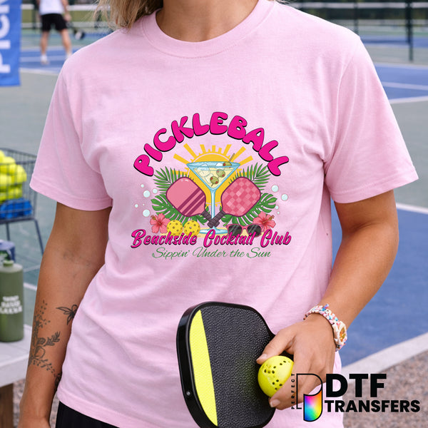 Pickleball Beachside Cocktail Club Tropical Summer Vibes – Pickleball DTF Transfer