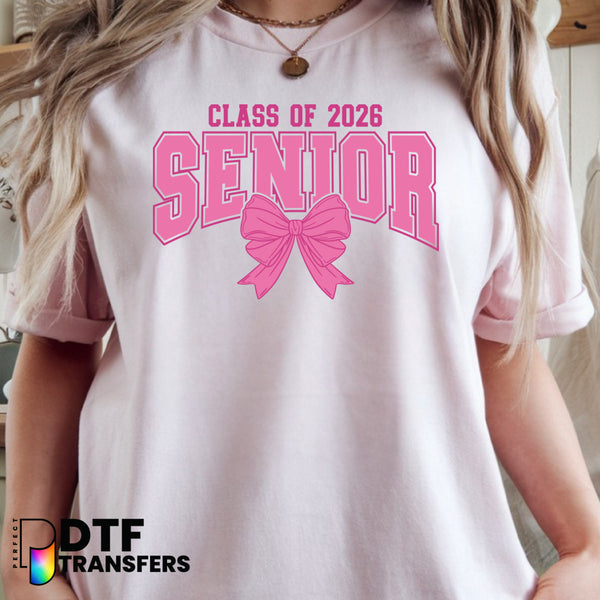 Pink Bow Class of 2026 Senior – Teacher DTF Transfer