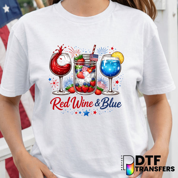 Red White and Blue Drinks – Fourth of July DTF Transfer