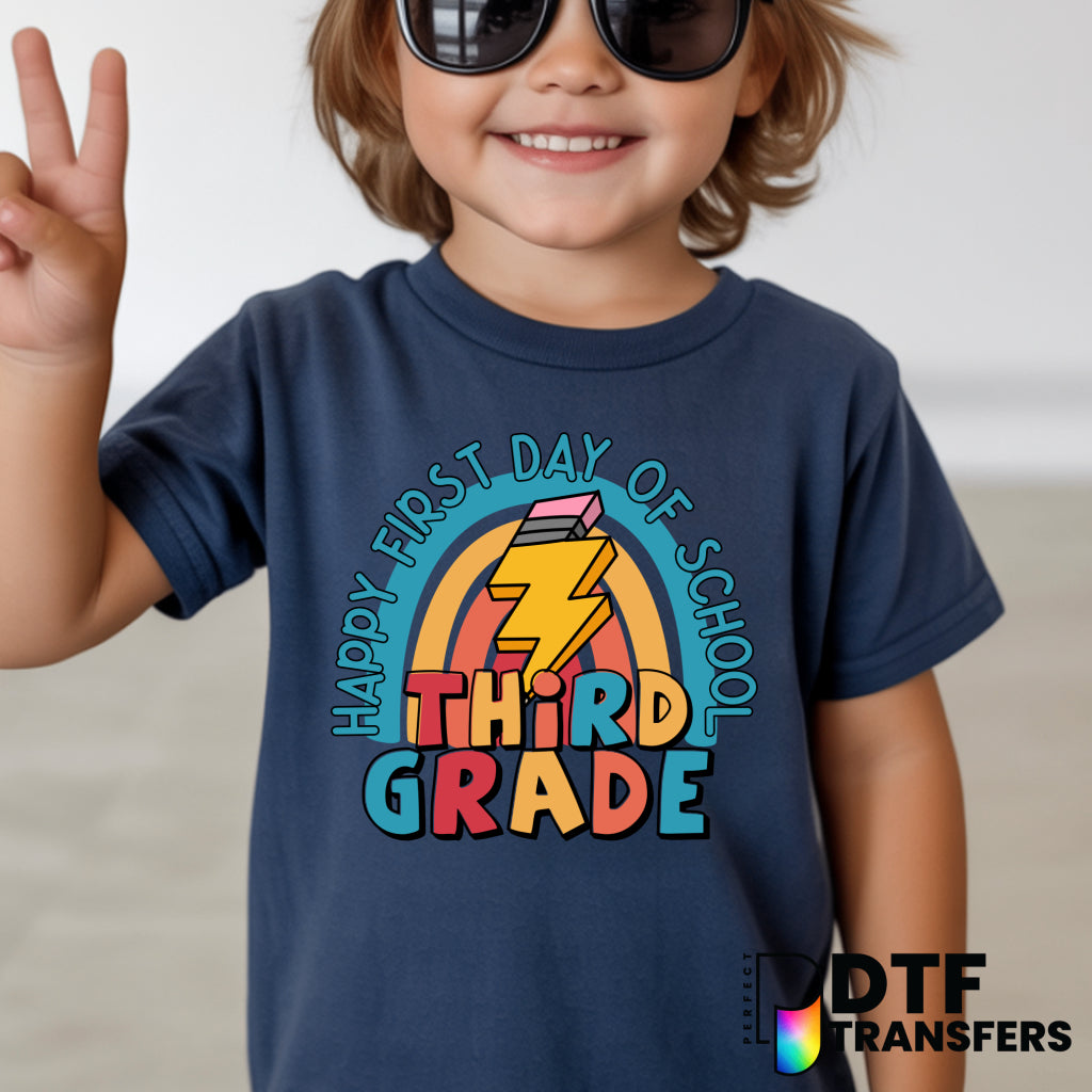 Happy First Day of School Third Grade - Welcome Back to School – Teacher DTF Transfer