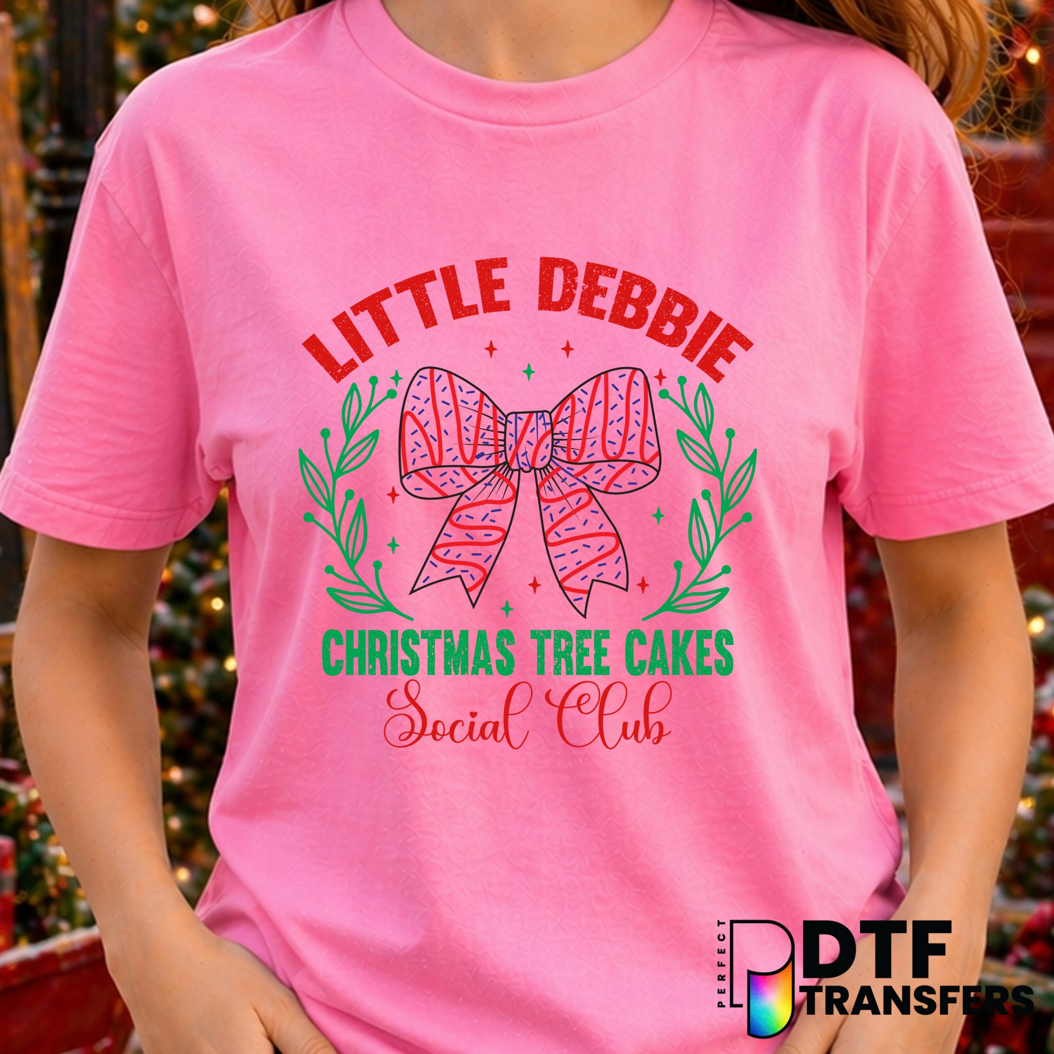 Little Debbie Social Club Laurel Coquette Bow Christmas – DTF Transfer