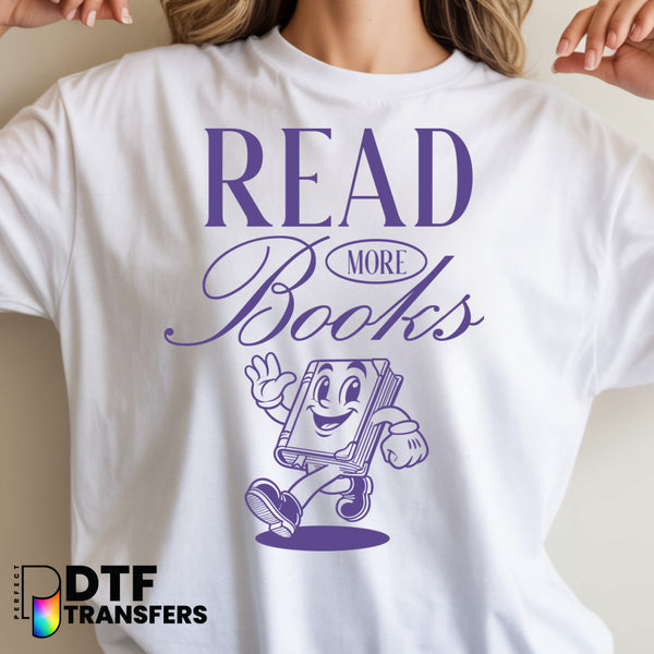 READ MORE BOOKS Reading Character with Open Book – Teacher DTF Transfer