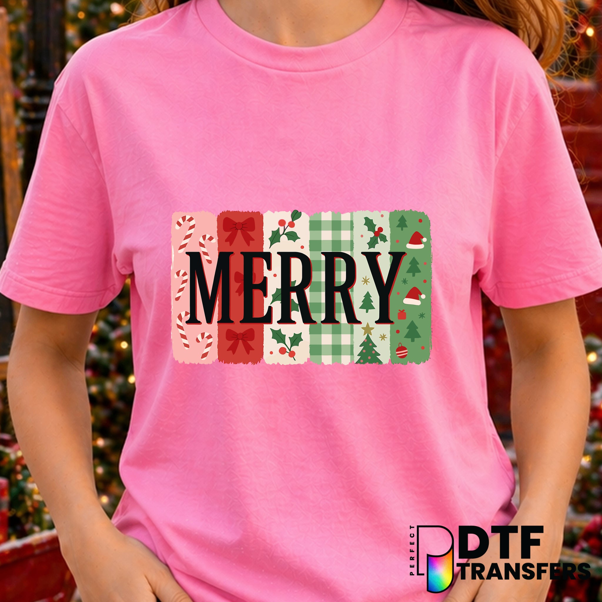 Merry & Bright – Christmas DTF Transfer