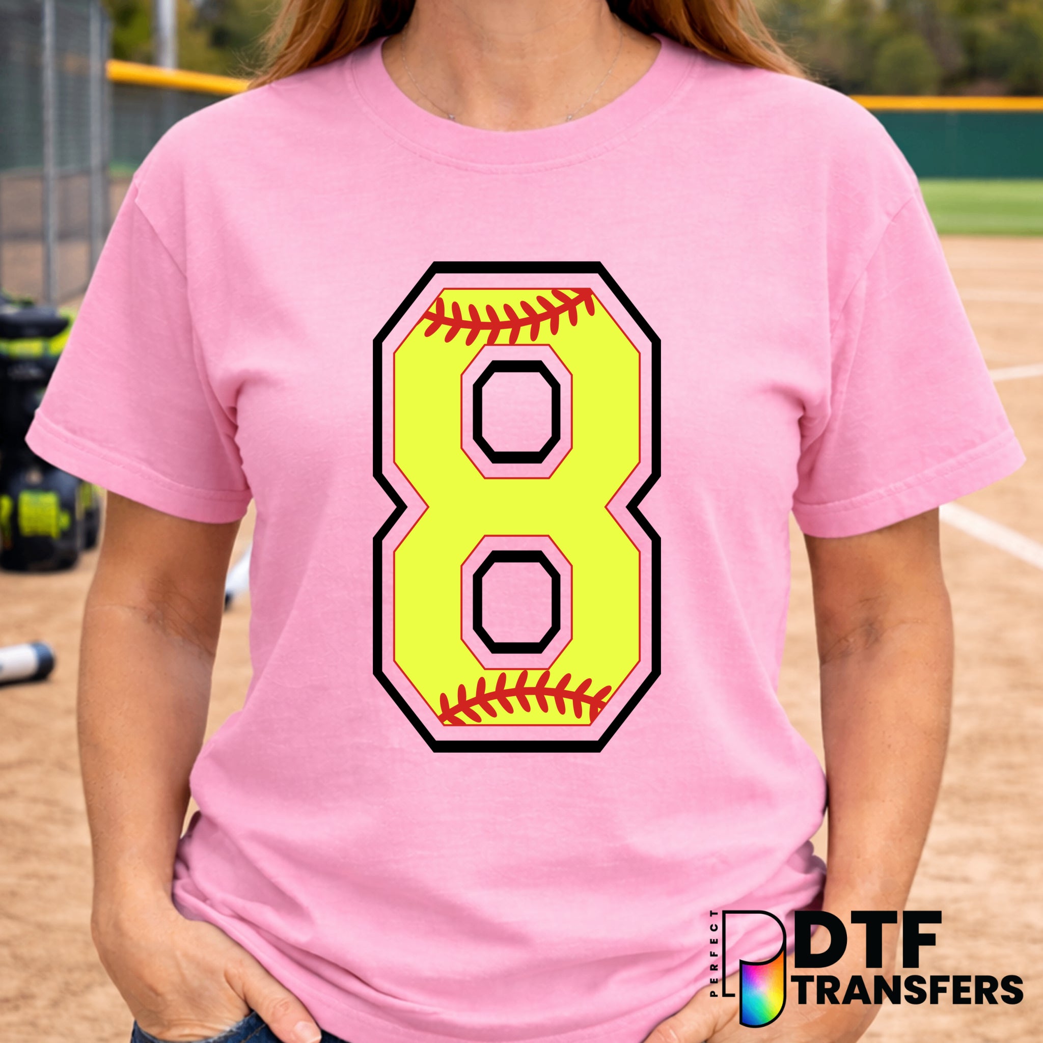 Softball Number 8 – DTF Transfer