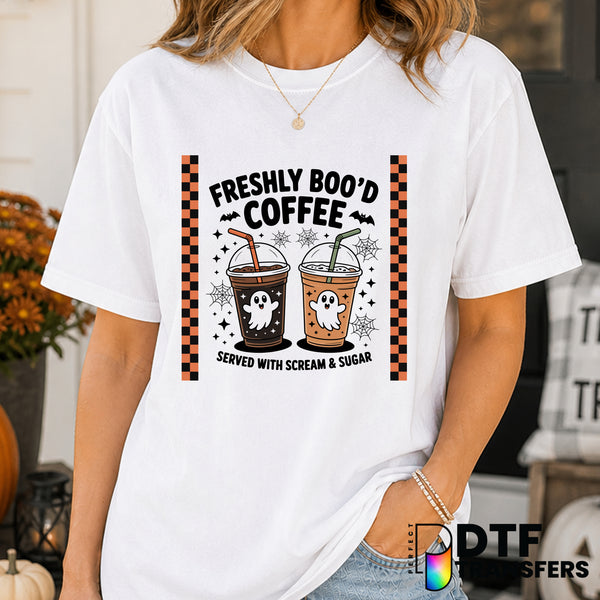 Freshly Boo'd Coffee – Halloween DTF Transfer