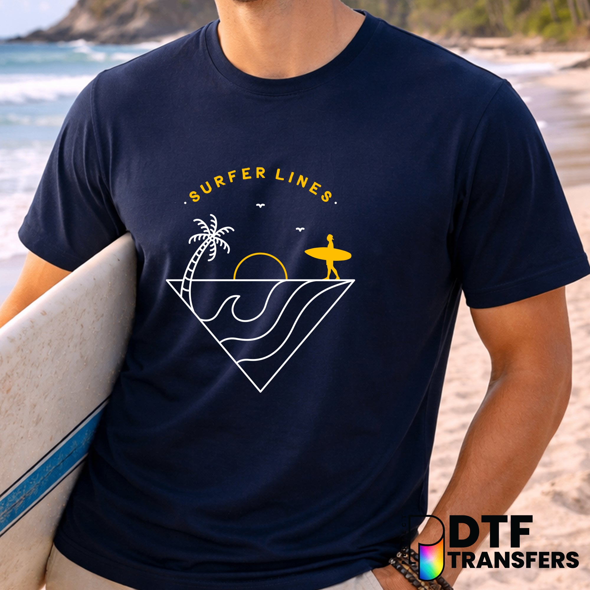 Surfer Lines – Surfing DTF Transfer