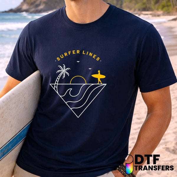 Surfer Lines – Surfing DTF Transfer