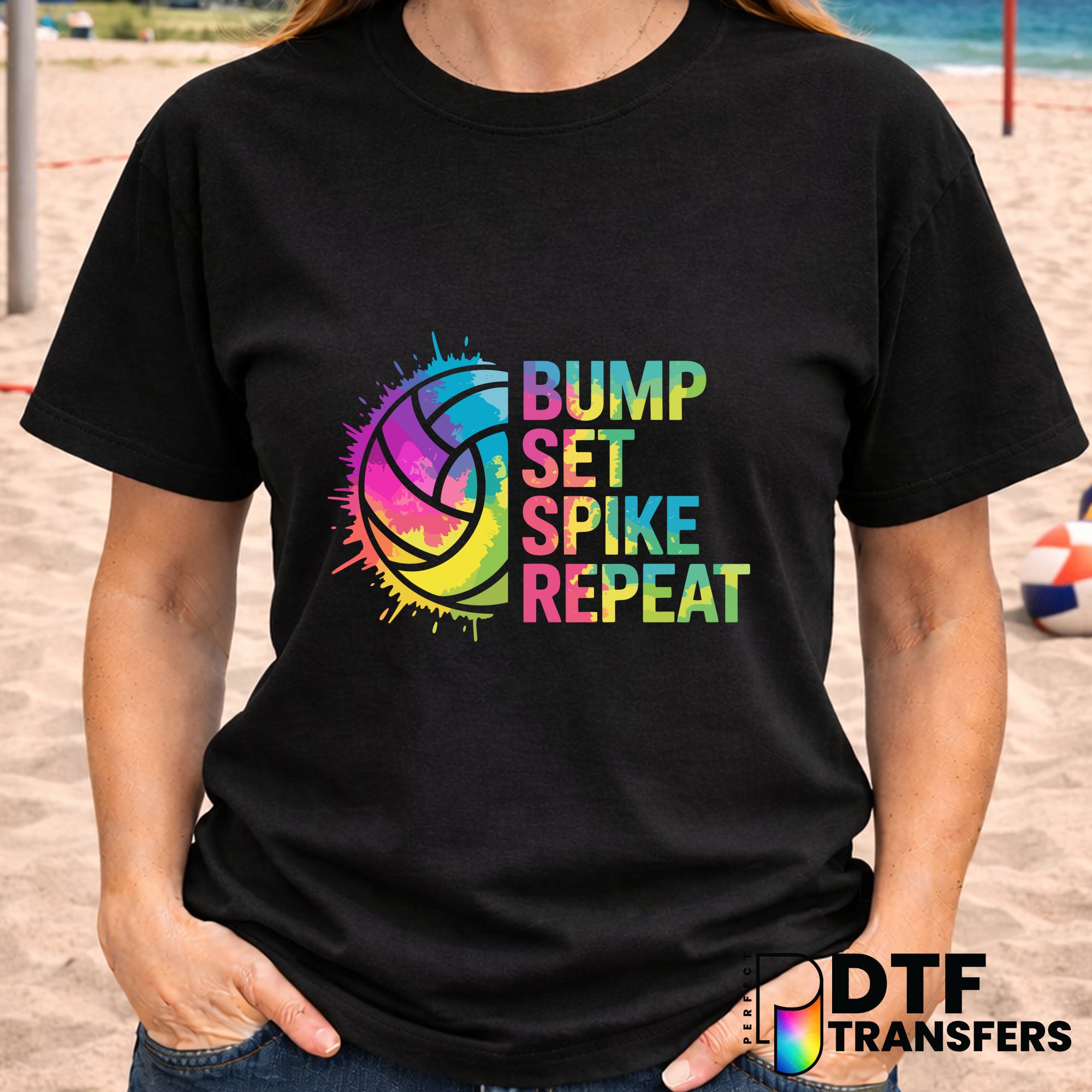 BUMP SET SPIKE REPEAT – Volleyball DTF Transfer