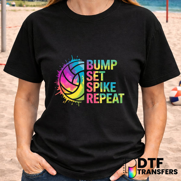 BUMP SET SPIKE REPEAT – Volleyball DTF Transfer