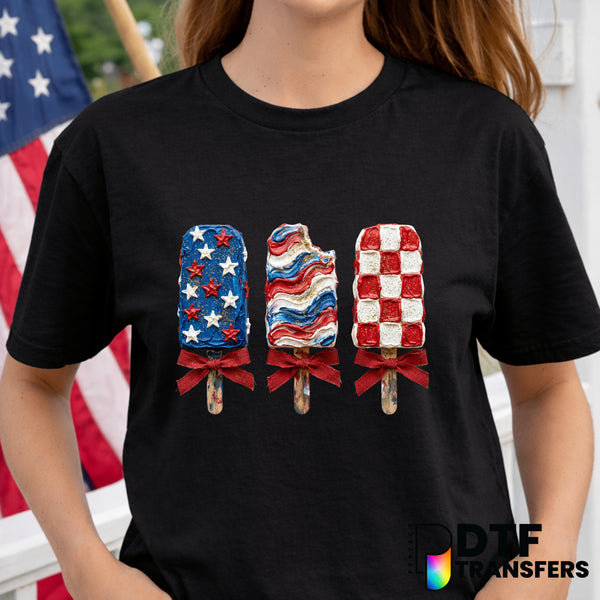 Patriotic Popsicles – Fourth of July DTF Transfer