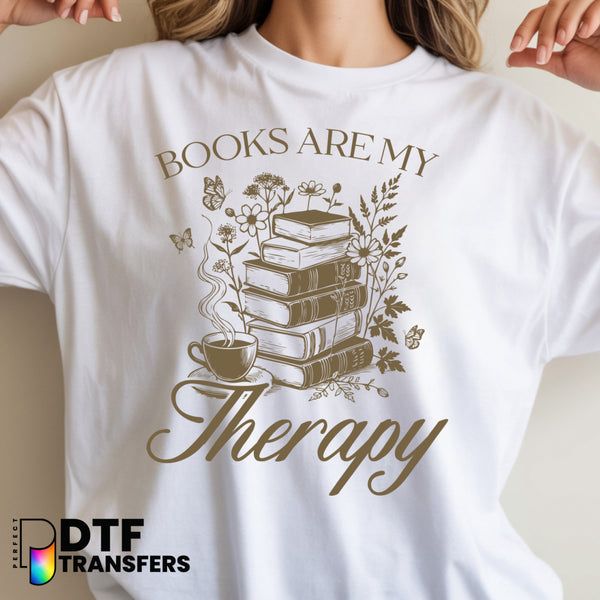 Books Are My Therapy – Teacher DTF Transfer
