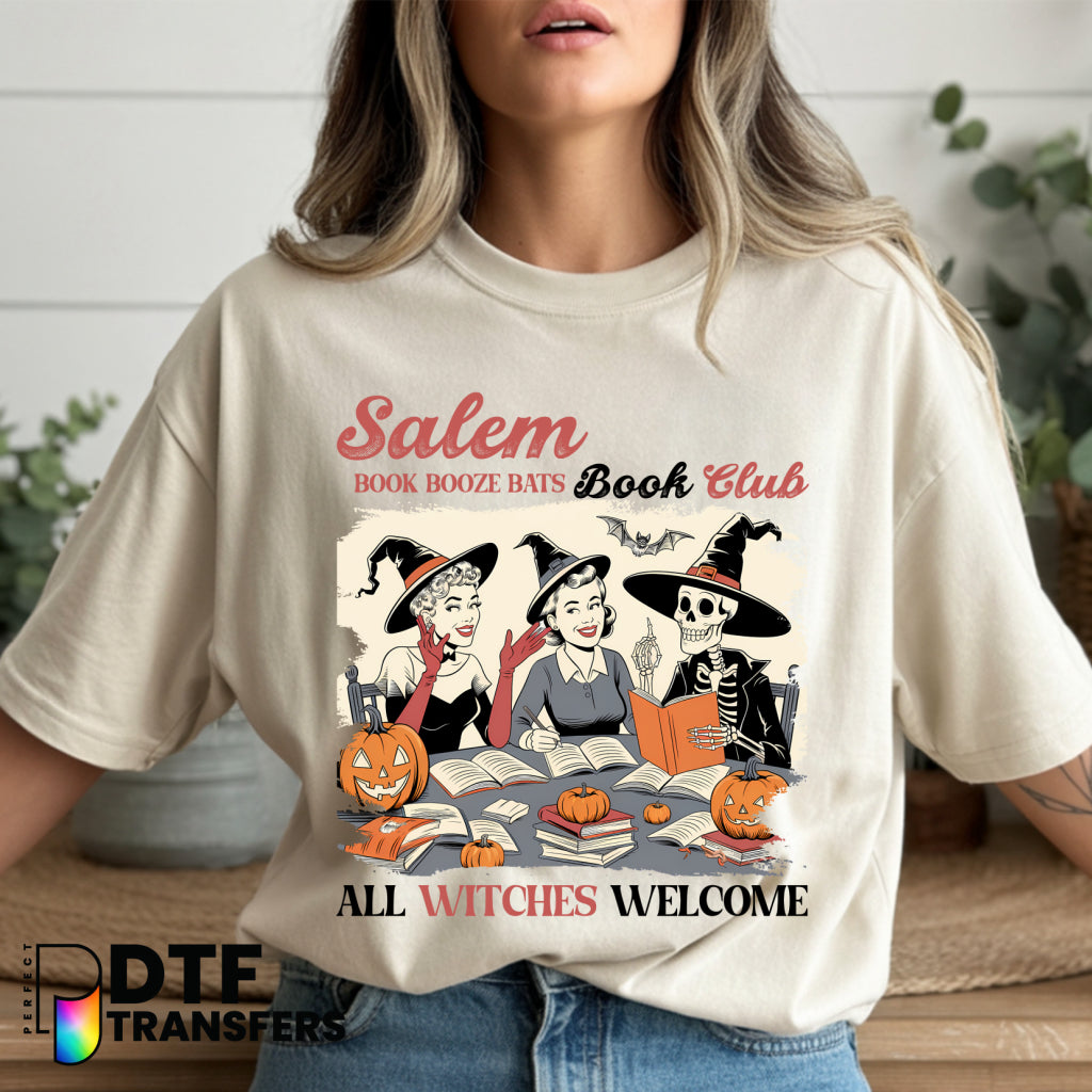 Salem Book Club READING with Books and Moon – Teacher DTF Transfer
