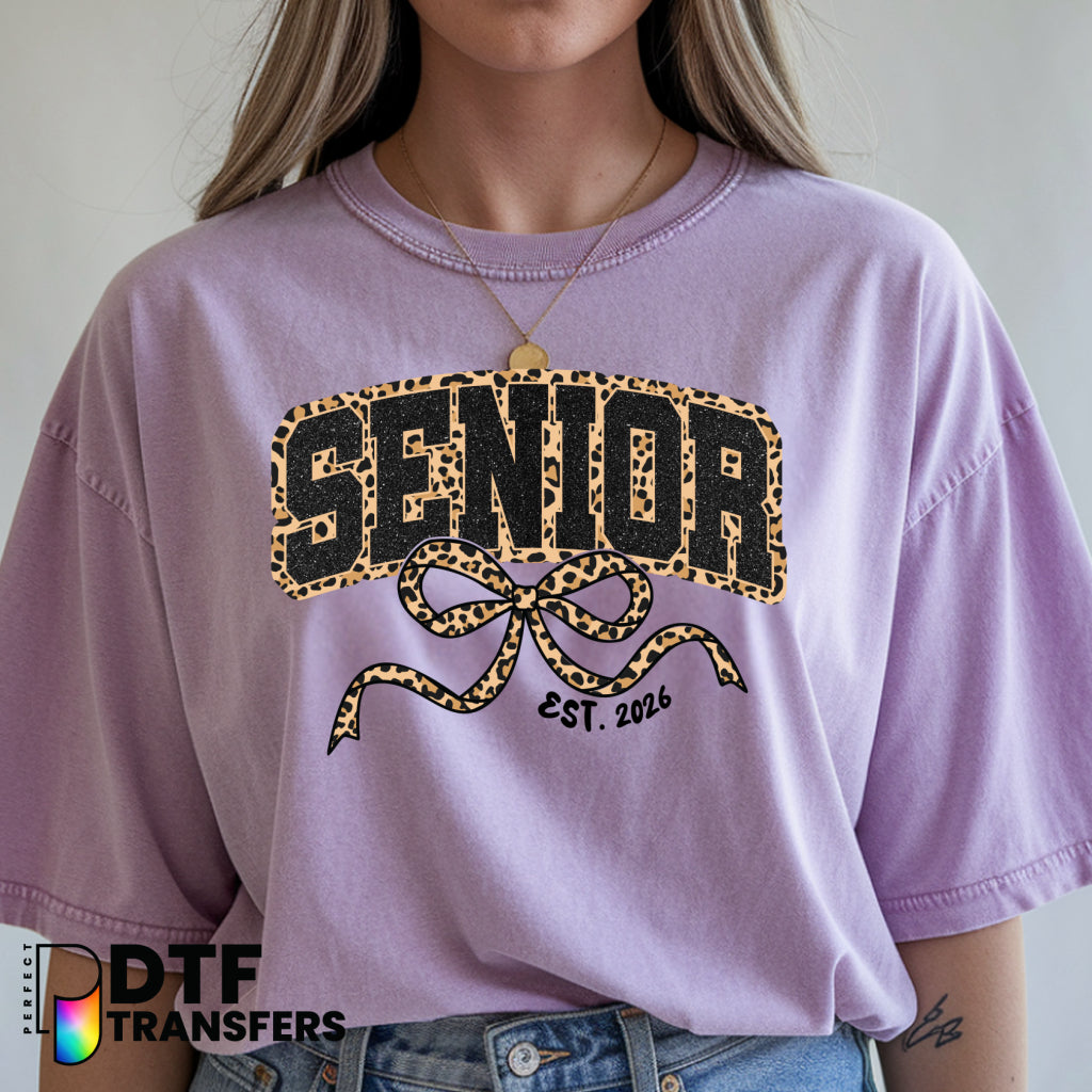 Senior Black Leopard Print Class of 2026– Teacher DTF Transfer
