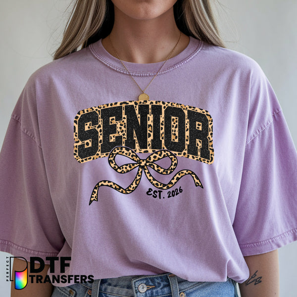 Senior Black Leopard Print Class of 2026– Teacher DTF Transfer