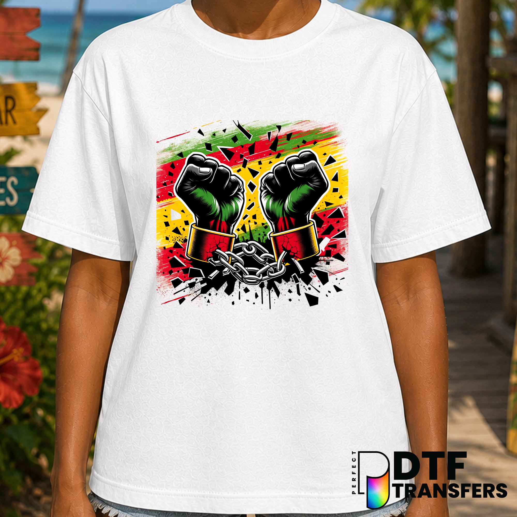 BREAKING THE CHAINS – Black History Month DTF Transfer
