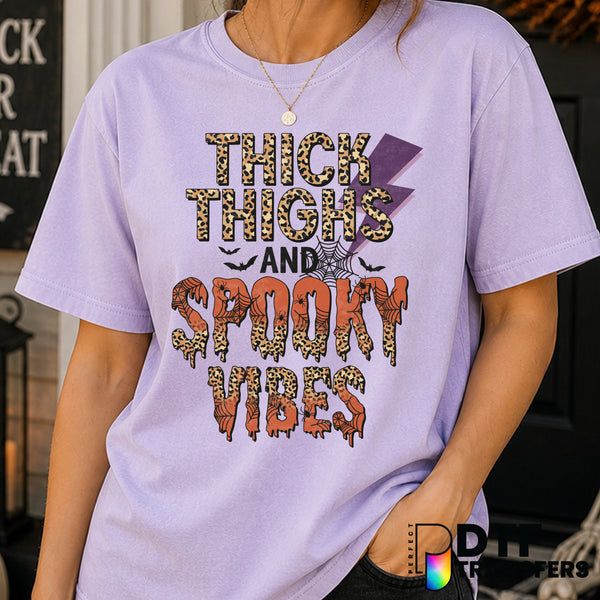 Thick Thighs and Spooky Vibes – Halloween DTF Transfer