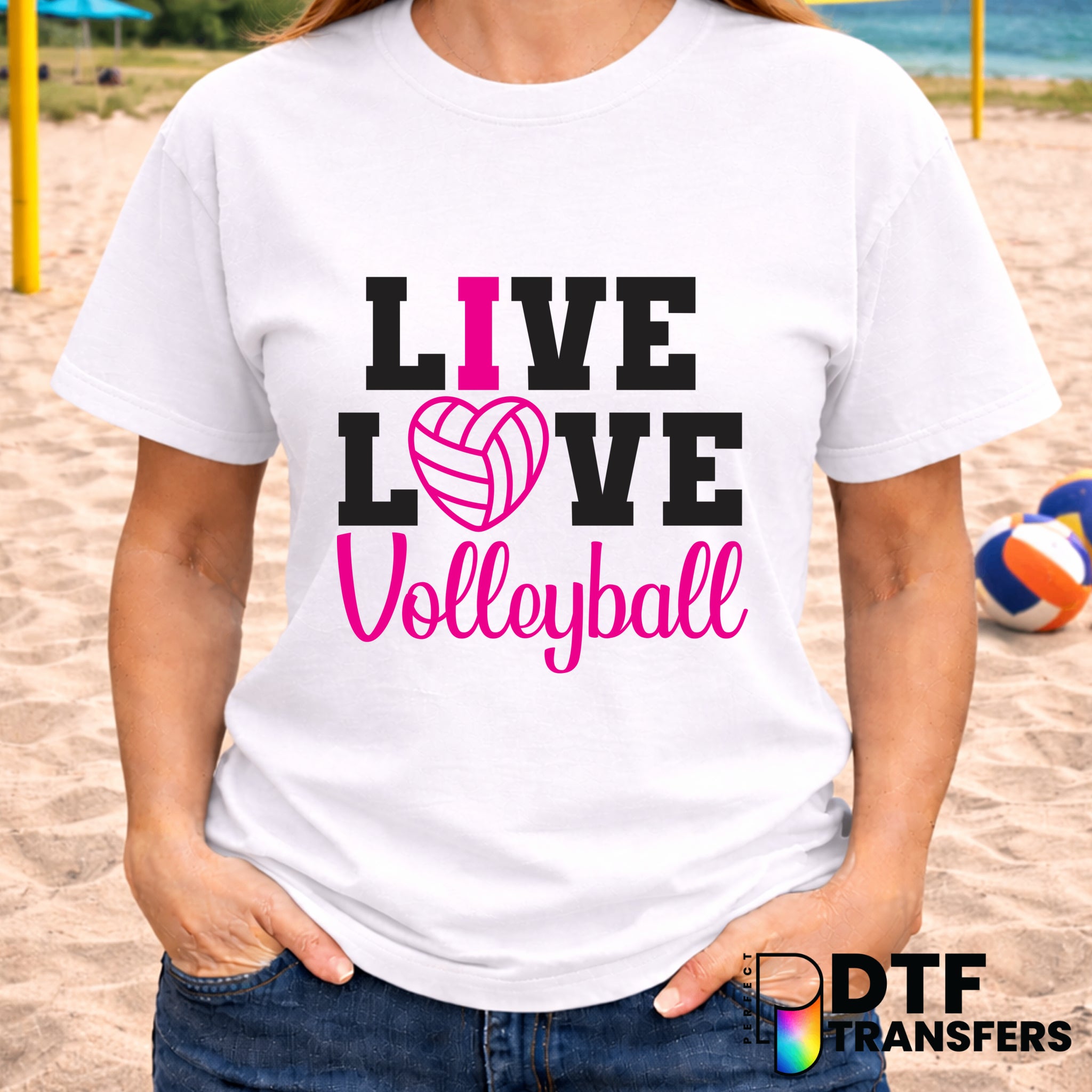 LIVE LOVE VOLLEYBALL – Volleyball DTF Transfer