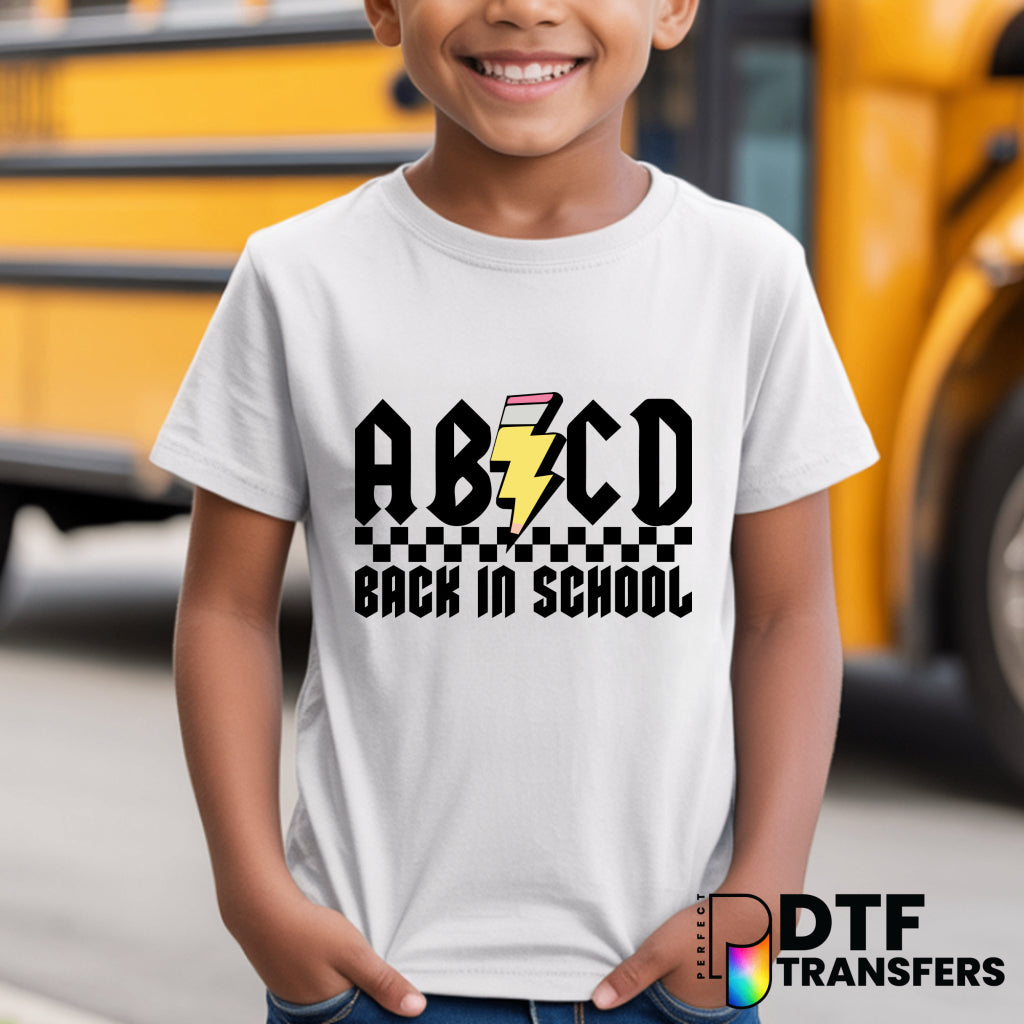 WELCOME BACK TO SCHOOL ABCD with Apple, Pencil & Books – Educator DTF Transfer