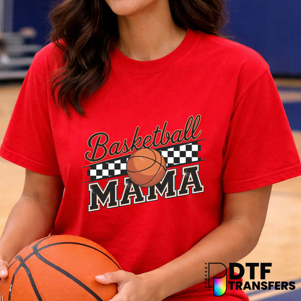 Retro Checkered Basketball Mama – Basketball DTF Transfer