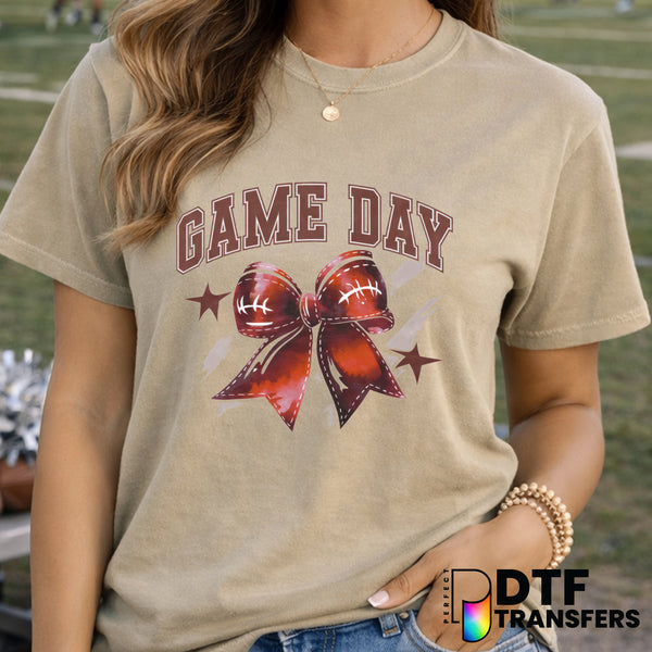 Game Day Varsity Arch Football Coquette Bow – Football DTF Transfer
