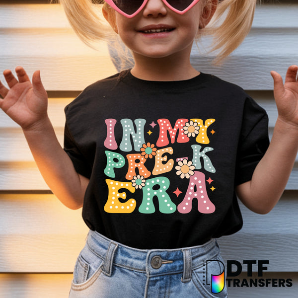 In My Pre-K Era Pastel Florals – Pre-K Teacher DTF Transfer