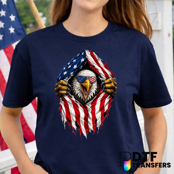 Eagle with American Flag – Fourth of July DTF Transfer