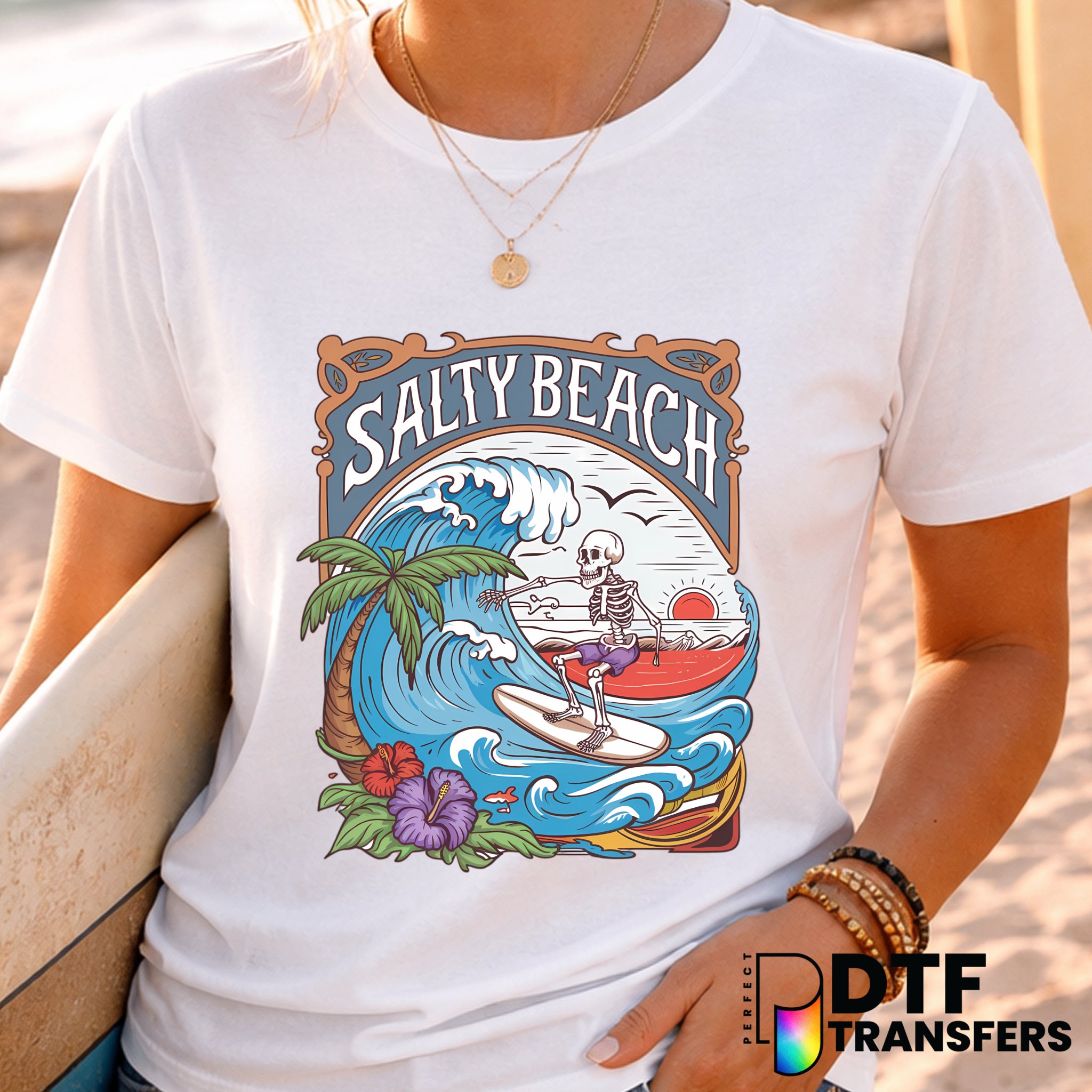 Salty Beach – Surfing DTF Transfer