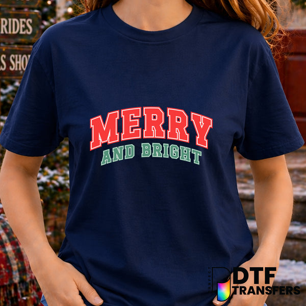 Merry and Bright – Christmas DTF Transfer