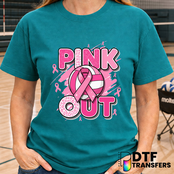 Pink Out Volleyball – Volleyball DTF Transfer