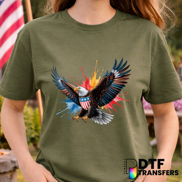 USA Eagle Splatter – Fourth of July DTF Transfer
