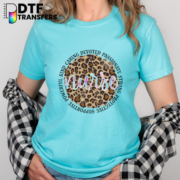 SCHOOL NURSE EST. 2023 Leopard Print – School Nurse DTF Transfer