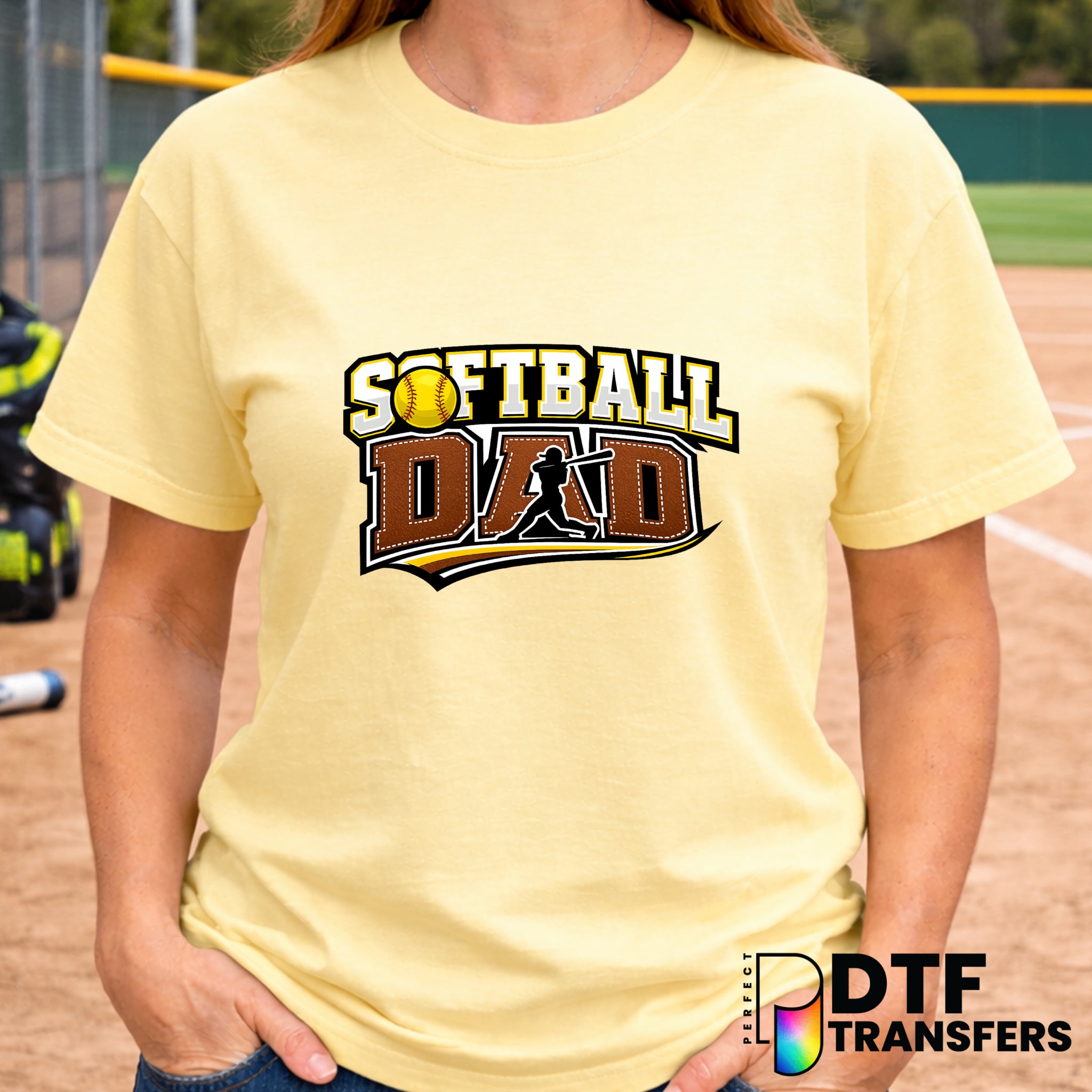 SOFTBALL DAD Varsity Arch – Softball DTF Transfer