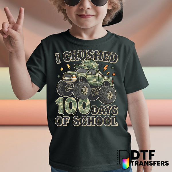 I Crushed 100 Days of School Monster Truck – Teacher DTF Transfer