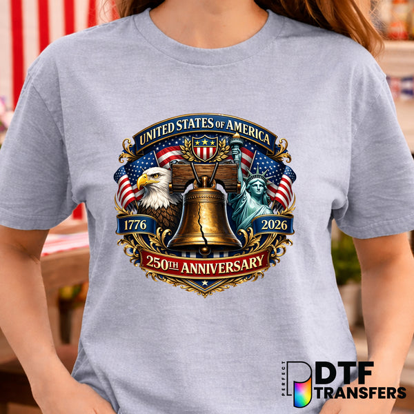 USA 250th Anniversary LIBERTY EAGLE – Fourth of July DTF Transfer
