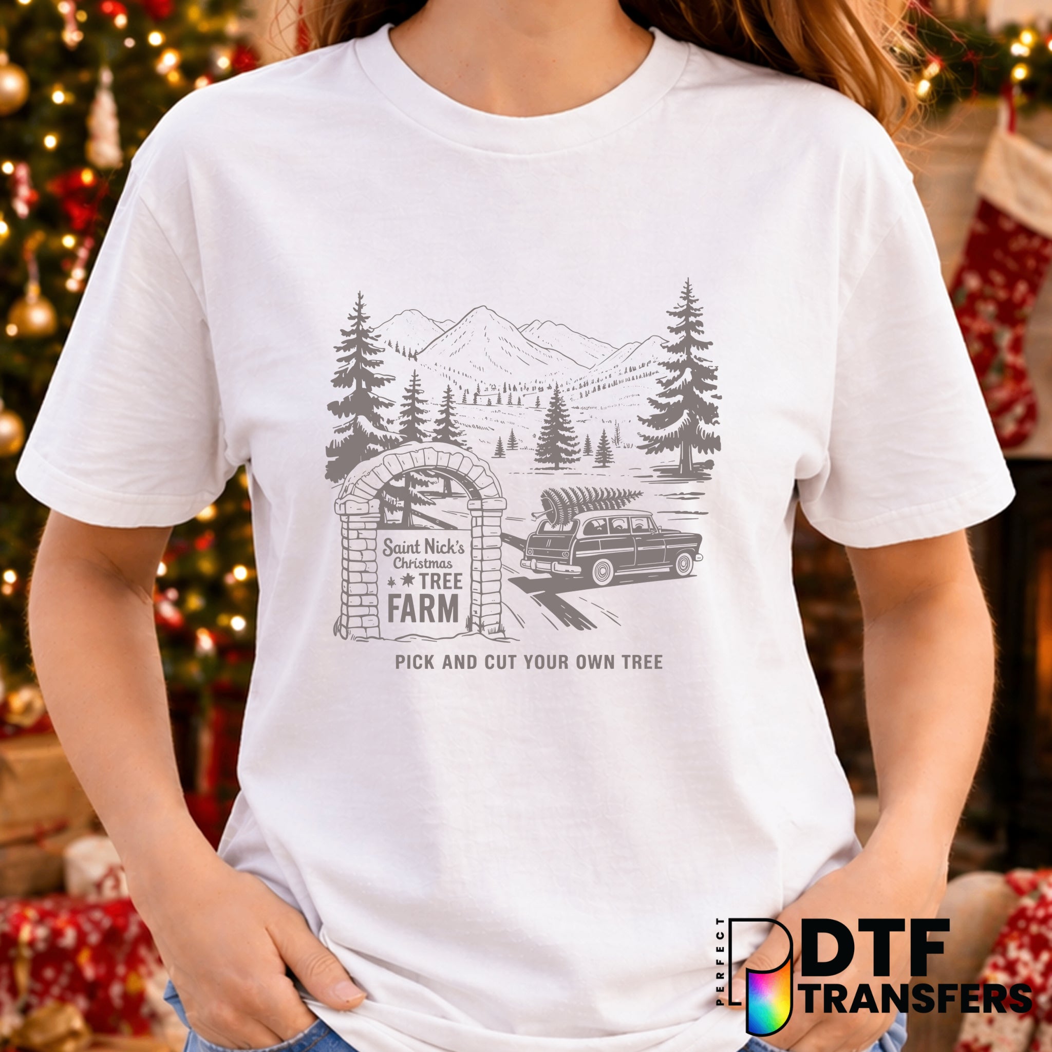 Saint Nick's Christmas Tree Farm Fresh Cut Trees – Christmas DTF Transfer
