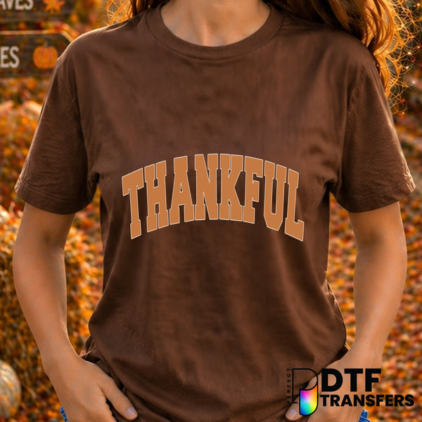 Retro Thankful Varsity Thanksgiving – Thanksgiving DTF Transfer
