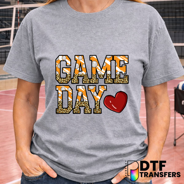 Game Day Volleyball Leopard Heart – DTF Transfer