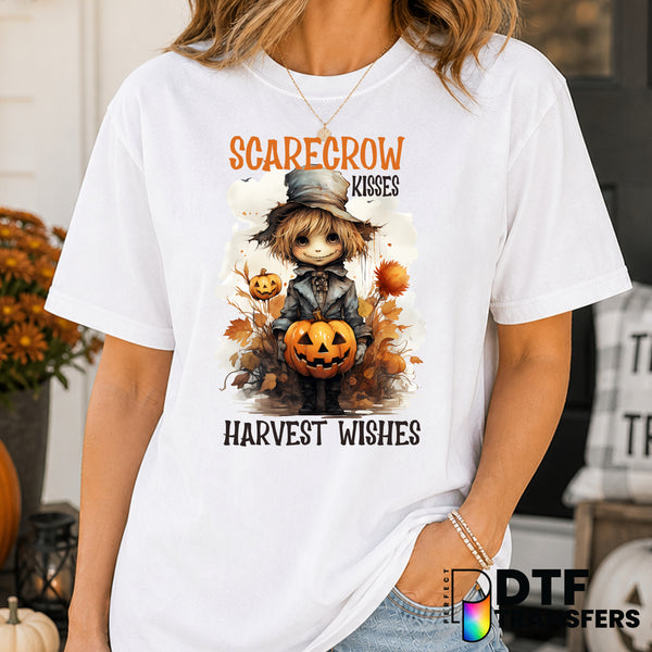 Scarecrow Kisses and Harvest Wishes – Halloween DTF Transfer