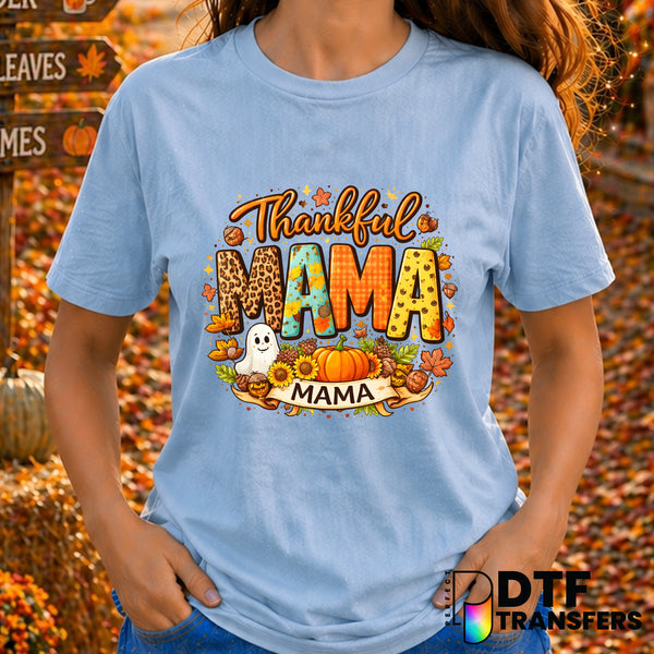 Thankful Mama Fall Autumn Thanksgiving – DTF Transfer