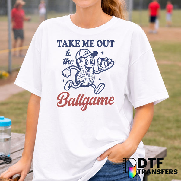 Take Me Out To The Ballgame Peanut Vintage – Baseball DTF Transfer