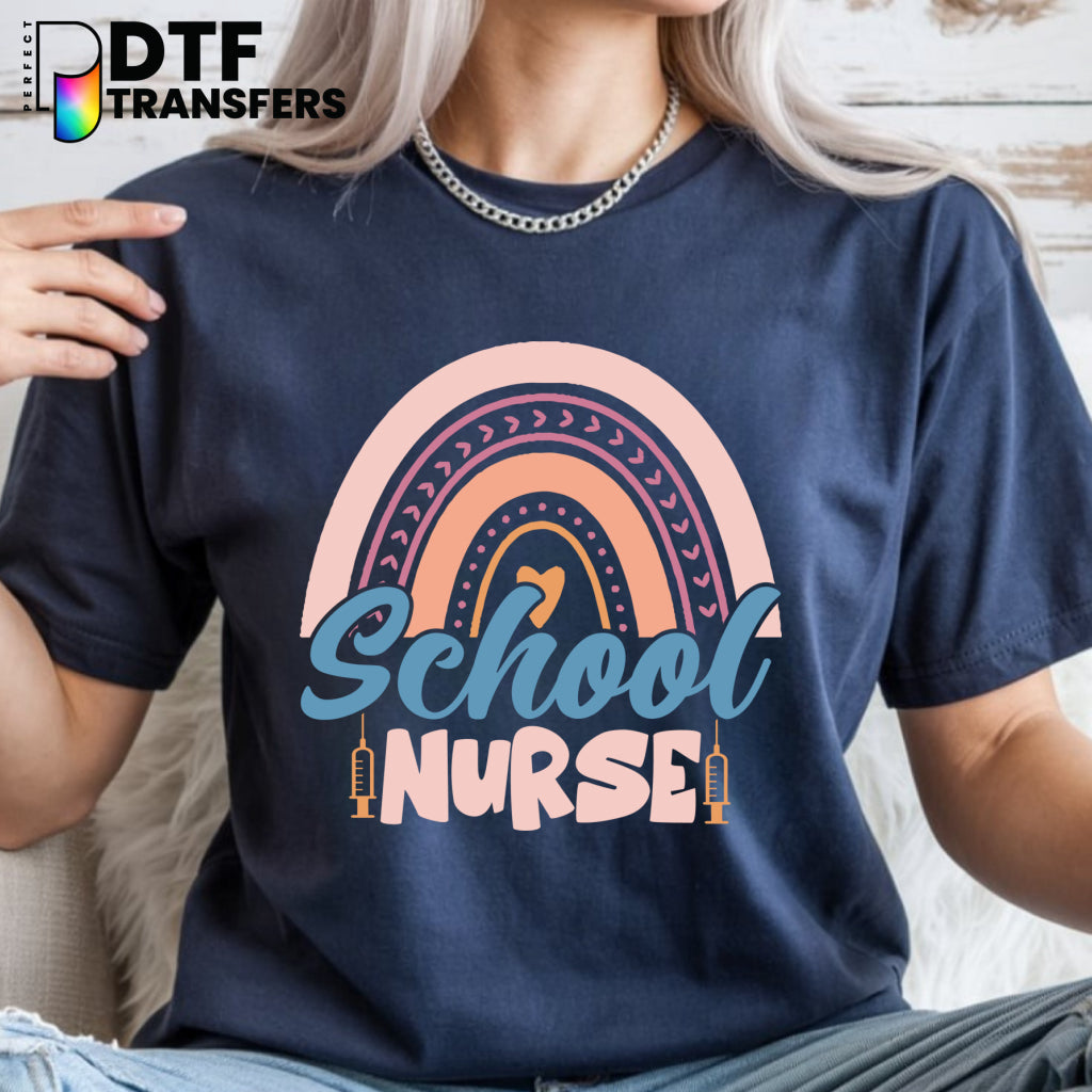 SCHOOL NURSE spreading health + happiness – School Nurse DTF Transfer